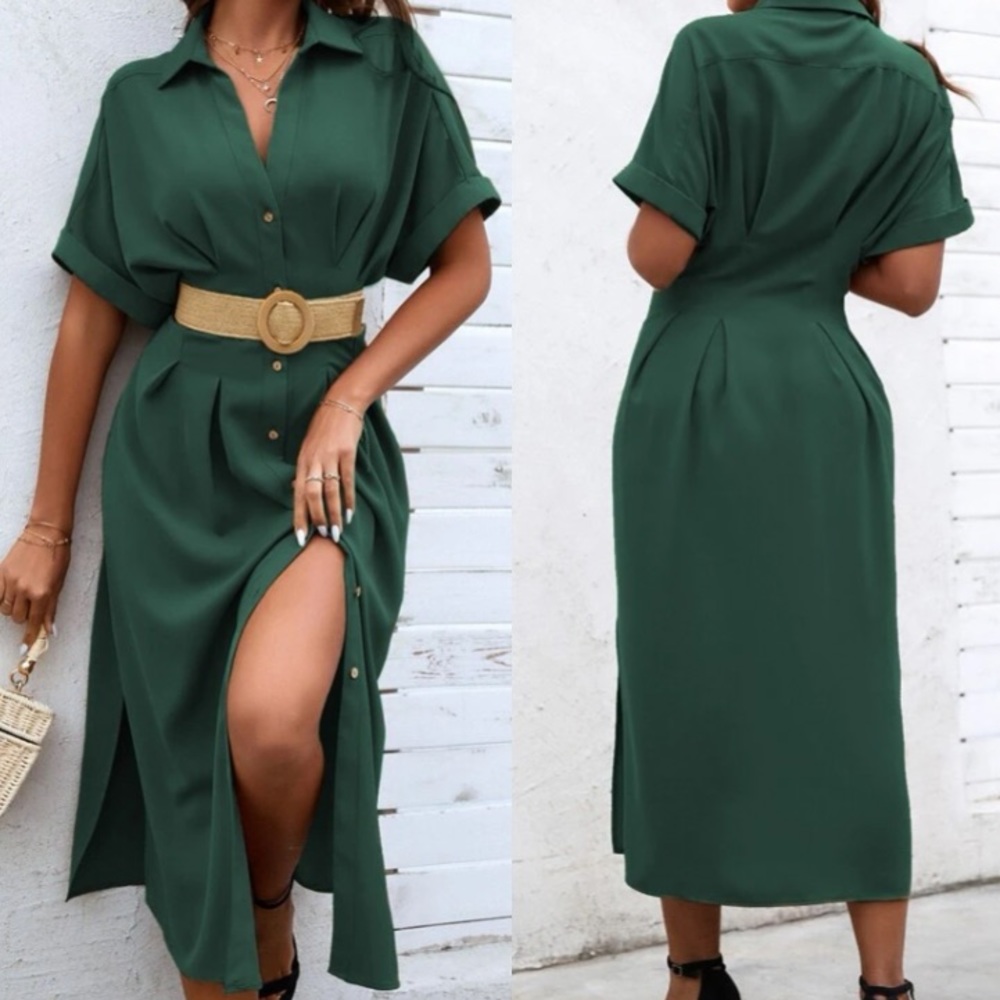 Boho button up batwing sleeve dress - Picture 12 of 14